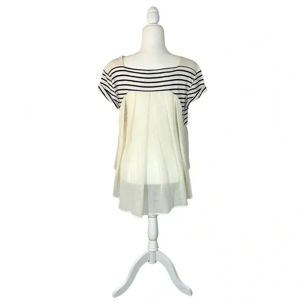Free People French Kiss High Low Mixed Media Blouse Size Small - Image 6