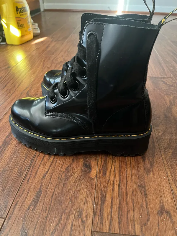 Dr. Martens 1460 black leather platform boots - Image 6