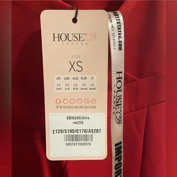 House Of CB NWT UMA RED FOLD FRONT MINI DRESS - Image 5