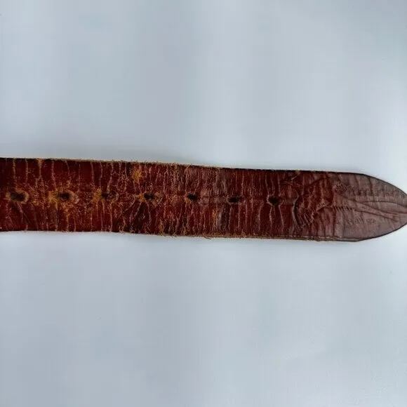 Handcrafted Brown Leather Belt Deer Hunting Mountains Fishing Western Boho Ranch - Image 5