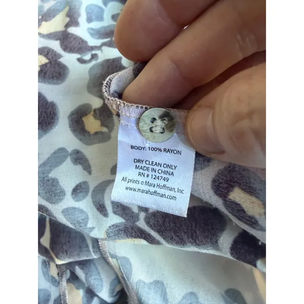 Mara Hoffman Leopard Print Sleeveless Button Front Tunic Top Small 100% Rayon - Image 10