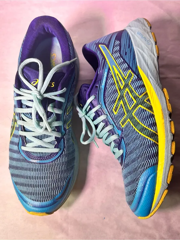 ASICS Women's Blue and Yellow Running Sneakers - Image 5