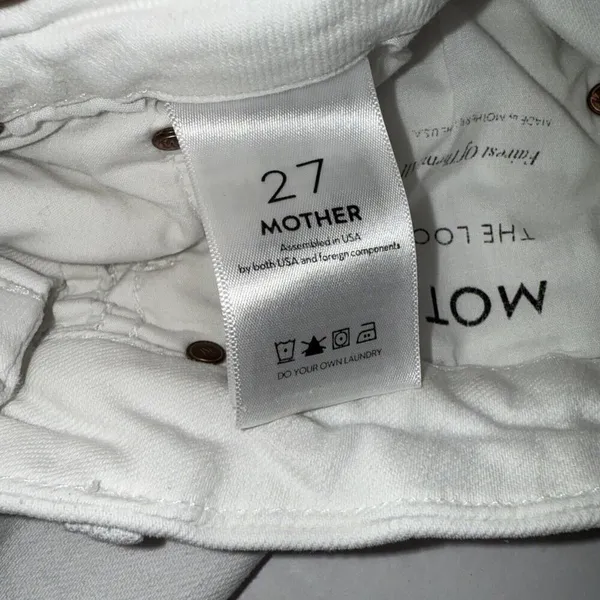 Mother The Looker Crop White Preppy Designer‎ Classic Skinny Jeans 27 - Image 8