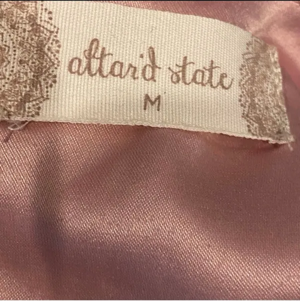 Altar’d State Pink Suede Scalloped Mini Dress Short Sleeve Shift M Feminine - Image 8