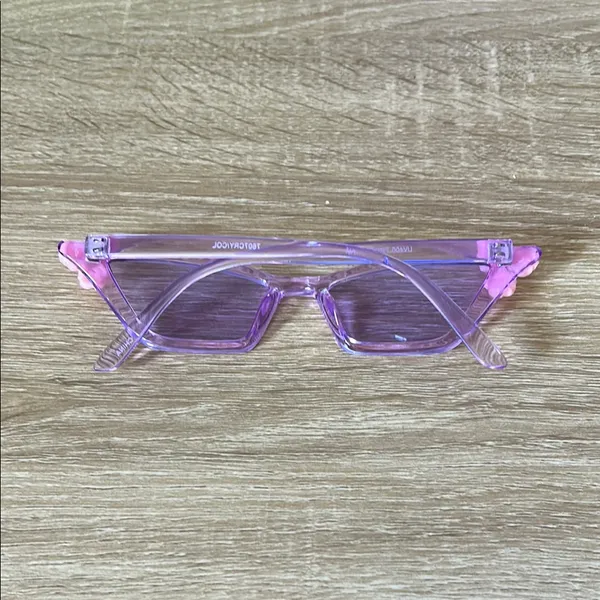 Purple Sunglasses with Pink Rose Accents - Image 2