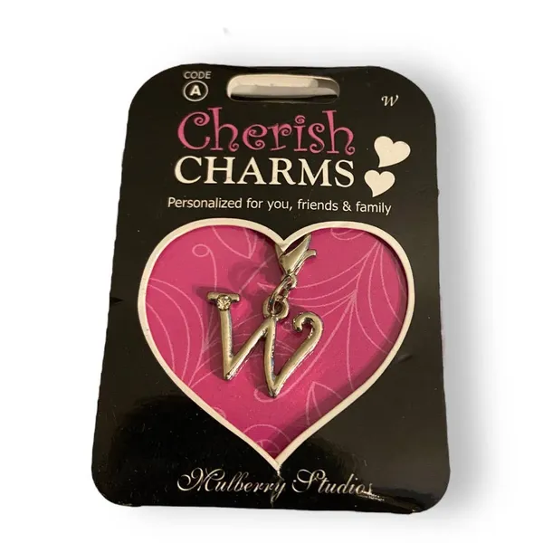 Cherish Charms W Monogram Initial Bracelet Charm NEW NWT Silvertone‎ - Image 2