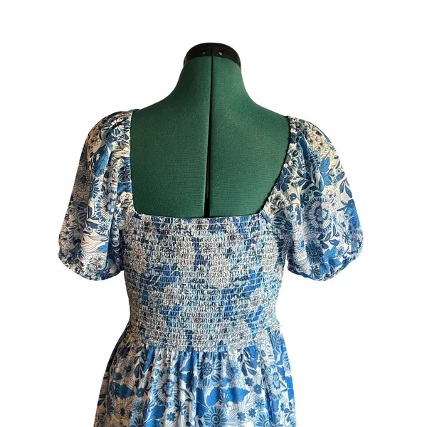 Sincerely Jules Blue Dress Floral Cottage Prairie Bridal Shower Baby Shower M - Image 3