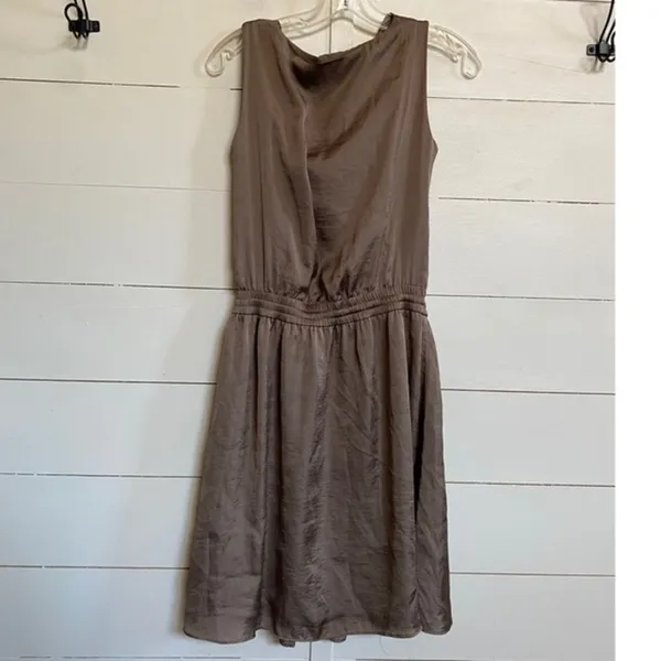 Vince Camuto Womens Taupe Brown Cowl Neck Sleeveless Dress‎ Size 2 VC2L70 - Image 2