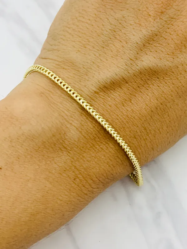 Real 10k solid Gold Women’s Franco Bracelet - Image 3