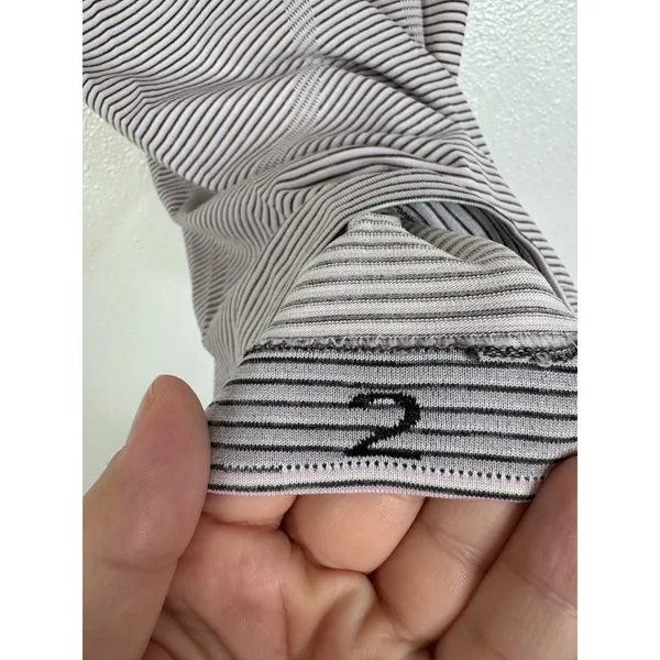 Lululemon Swiftly Tech Short Sleeve Crew Striped Purple White Size 2 - Image 3