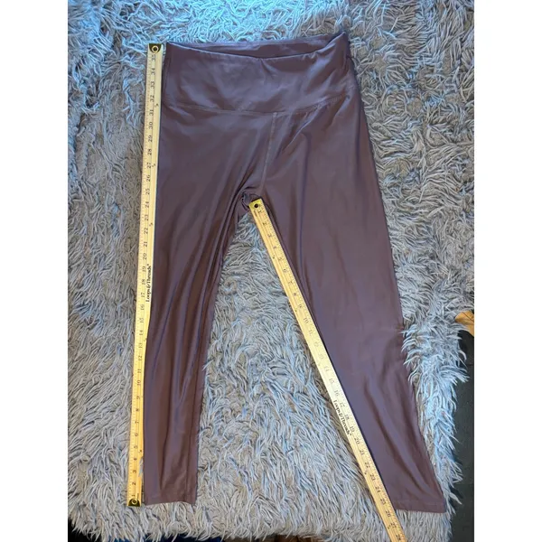 Balance Collection Mauve Brown High Waisted Coolmax Leggings Size Large 12-14 - Image 2