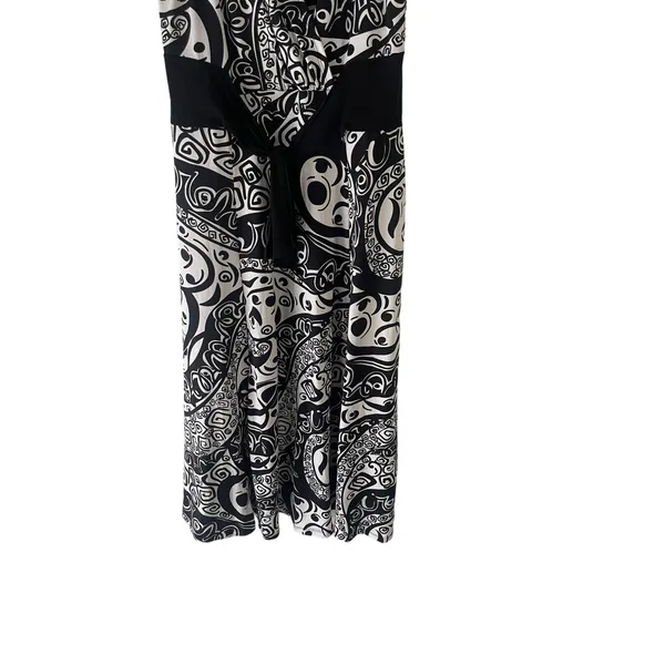 Kupcake Vintage Y2k Women's Size 8 Black White Tie Artsy Midi‎ Dress - Image 3