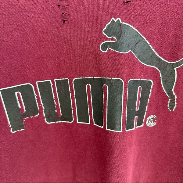Burgundy Puma Off the Shoulder T-shirt - Image 3