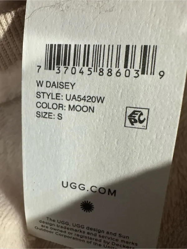 UGG Daisy Cozy Sweater Sweatshirt Fleece Cream Size Small NEW - Image 7