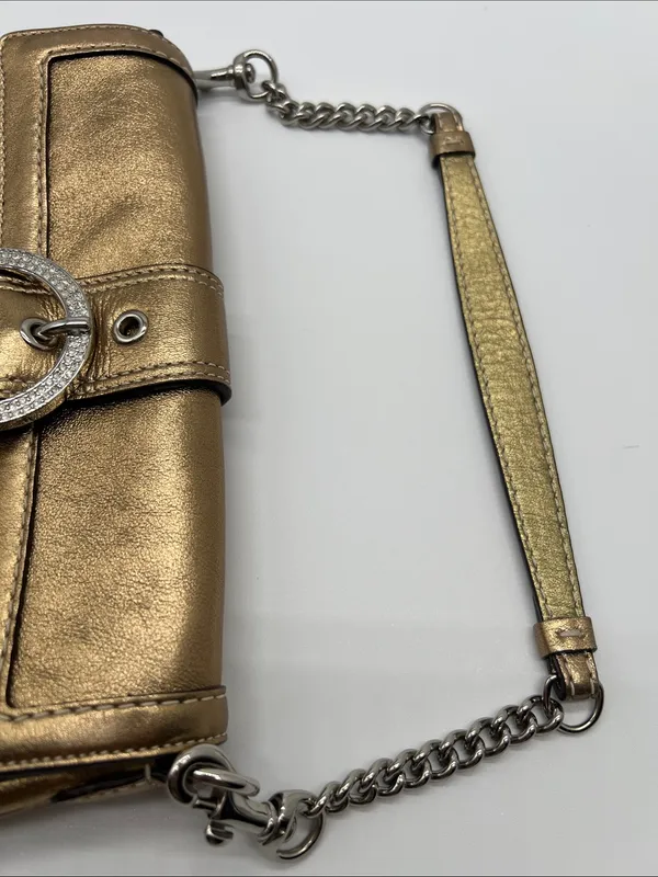 Vintage Coach Soho Shoulder Bag Swarovski Crystals Gold RARE Limited Edition Y2K - Image 2