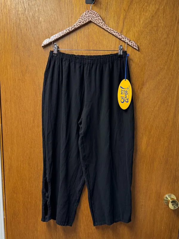 Oh My Gauze Cloud Cotton Cropped Pull On Cutout Pants Black 2 L/XL 12-14 NEW - Image 13