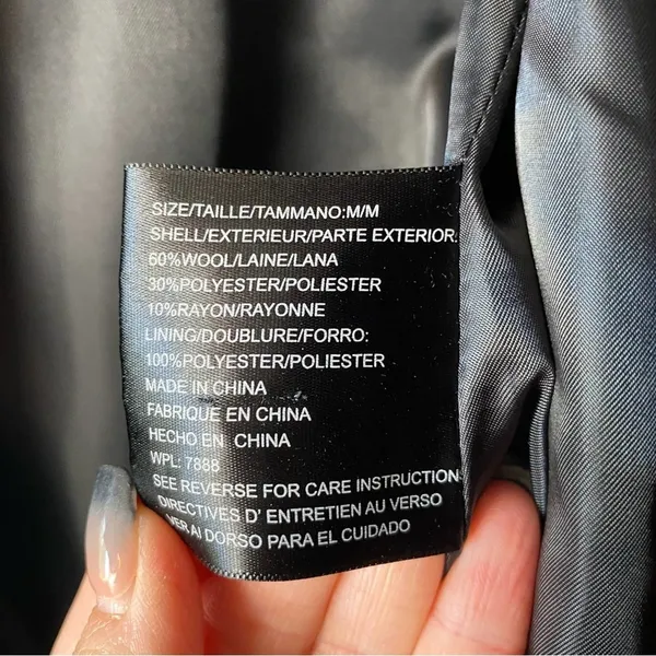 Michael Kors Black Wool Blend Peacoat Size Medium - Image 5