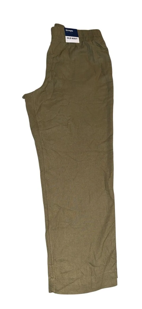 Old Navy Women’s Olive Green Linen Pants size large NWT - Image 2