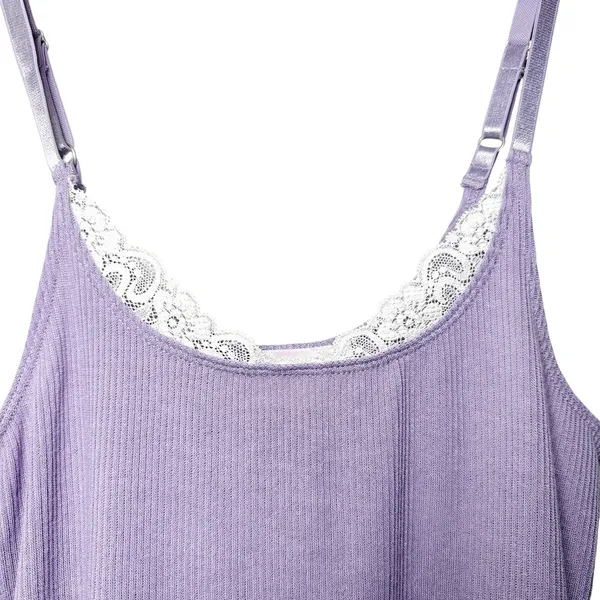 Urban Outfitters Y2K Out‎ From Under Lilac Lace Trim Ribbed Cami Tank Top Coquette Balletcore M - Image 5