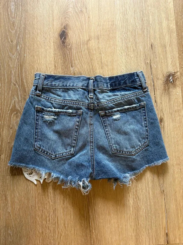 Aeropostale Distressed Festival Jean Shorts with Lace Trim - Image 6