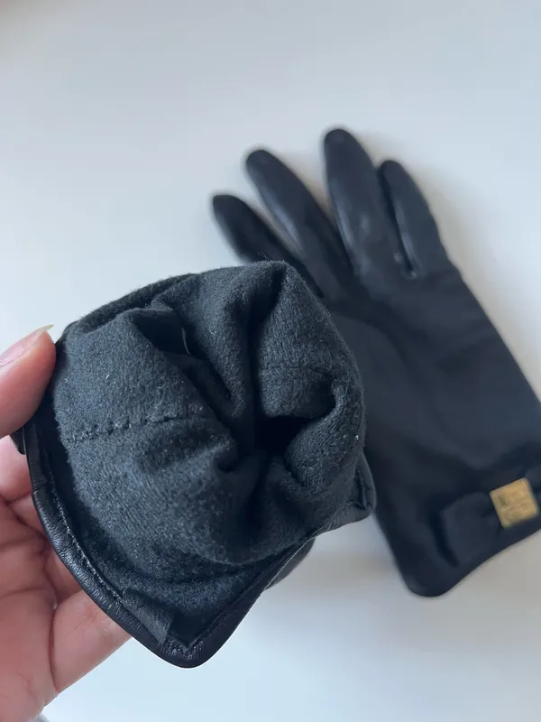 Kate Spade Soft Leather Gloves w/ Bow Detailing - Image 3