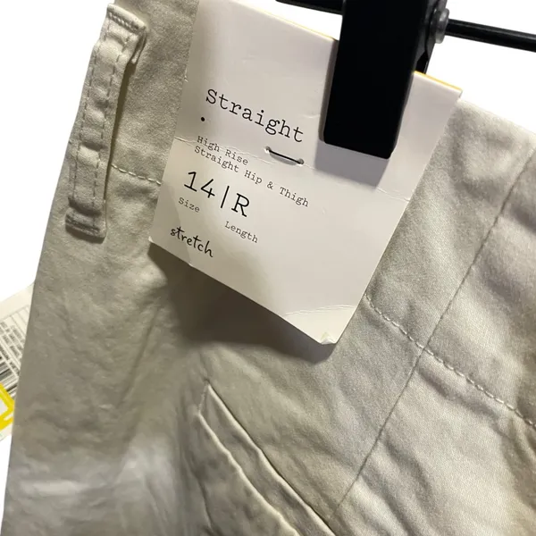 A New Day Womens Straight-Leg High-Rise Stretch‎ Pants 14R Beige - Image 3
