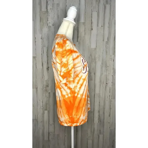 Hanes Women's Clemson Tigers Orange Tie-Dye‎ T-Shirt Size Small Short Sleeve Casual - Image 2