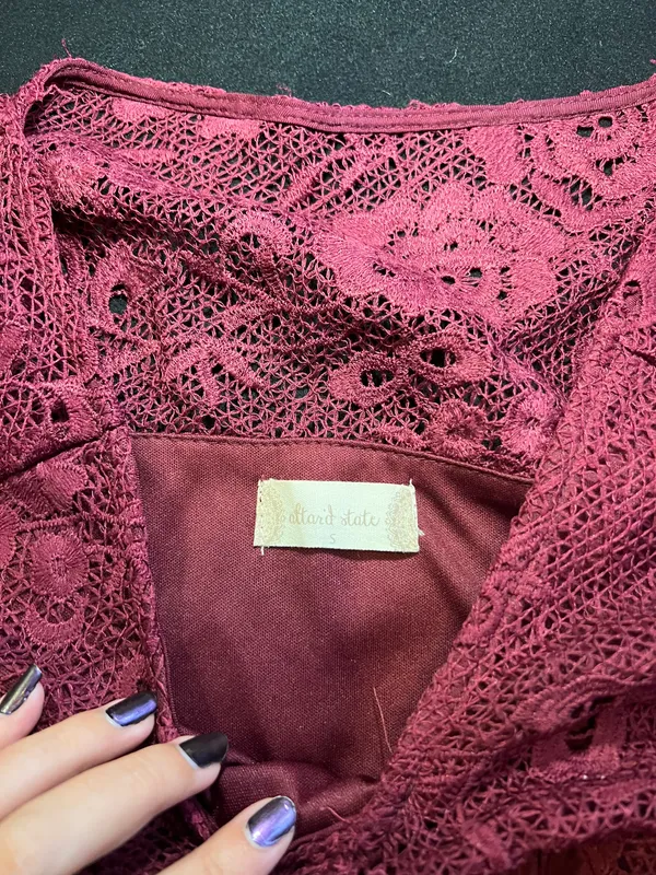Altar’d State Maroon Lace Dress - Image 3