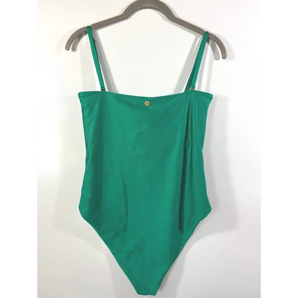 Palmacea Cassia One Piece Swimsuit Bottle Green Embellished Cutout Size M NEW - Image 5
