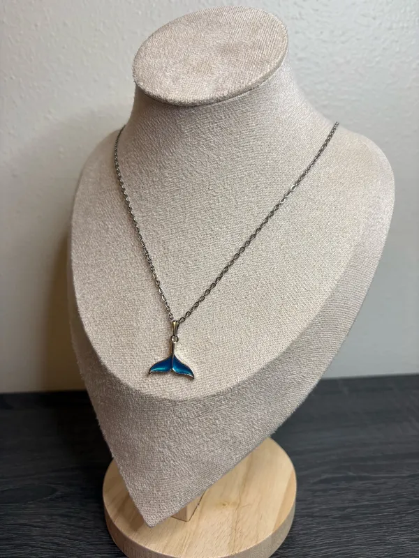 Handmade Silver Dolphin Tail Necklace - Image 4