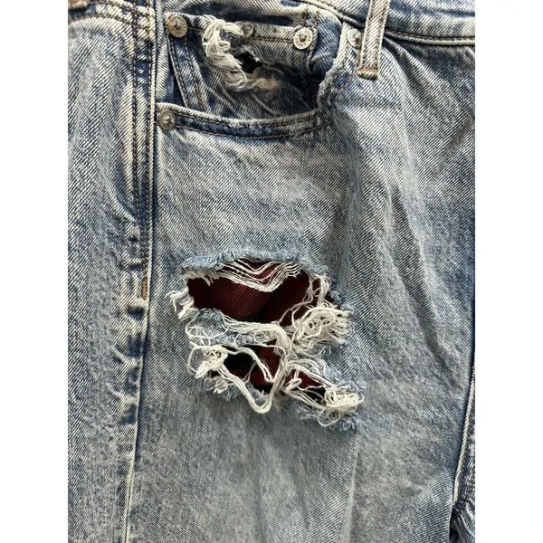 American Eagle Highest Rise 90s Boyfriend Jeans Womens Size 10~Distressed Plaid - Image 6