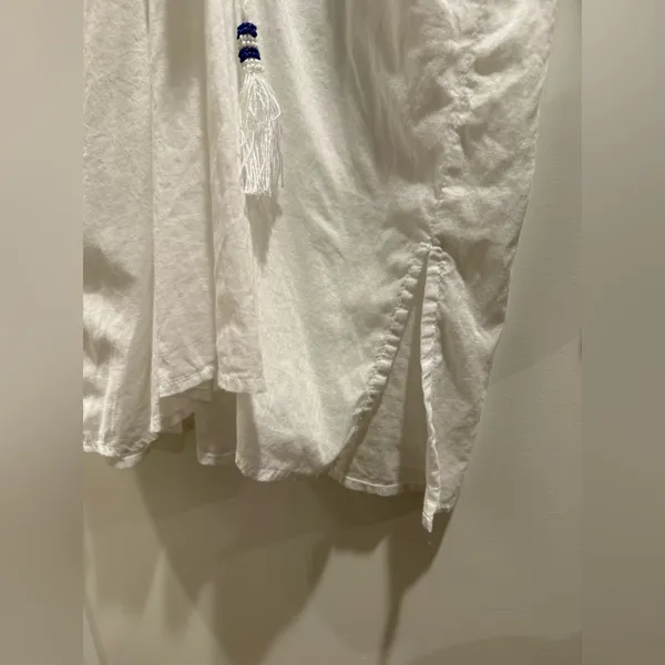 La Blanca‎ Swim Cover Up White Tunic with Blue Detailing Size M - Image 4