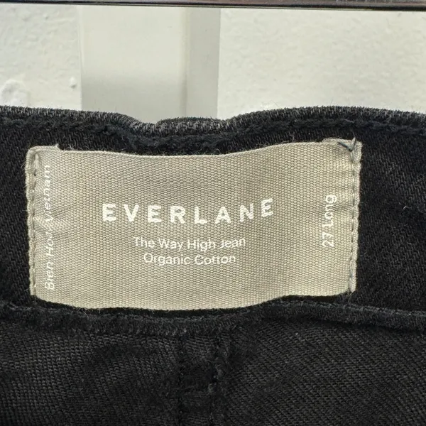 Everlane Women's TALL The Way High Jean Organic Cotton W27 Black Denim High Rise - Image 10