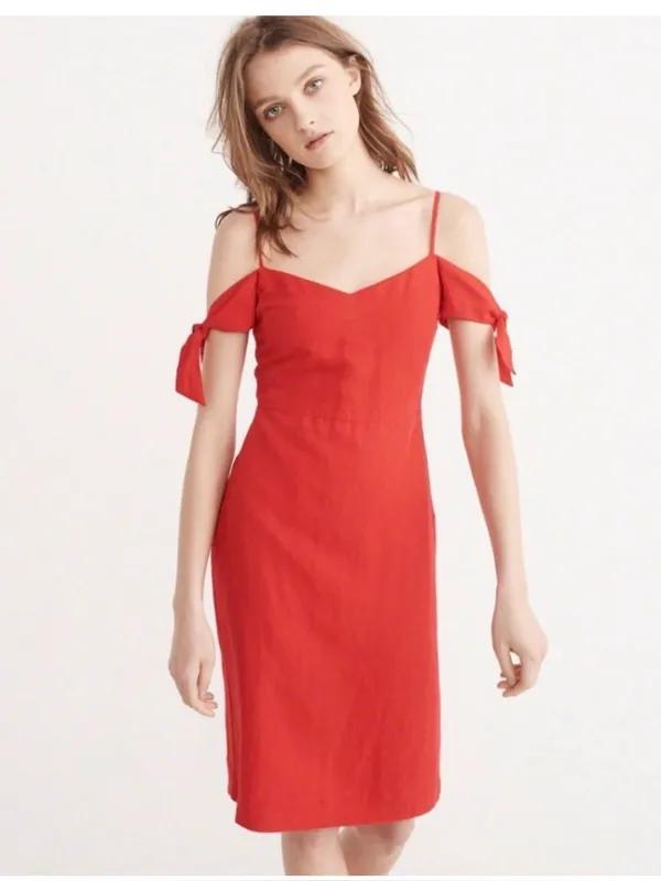 Abercrombie & Fitch Linen Midi Dress Size 4 - Image 3