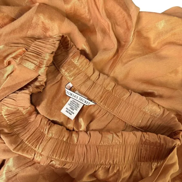Victoria's Secret Satin Pajama Wide Leg Pants Set Size XS M Striped Loungewear - Image 9