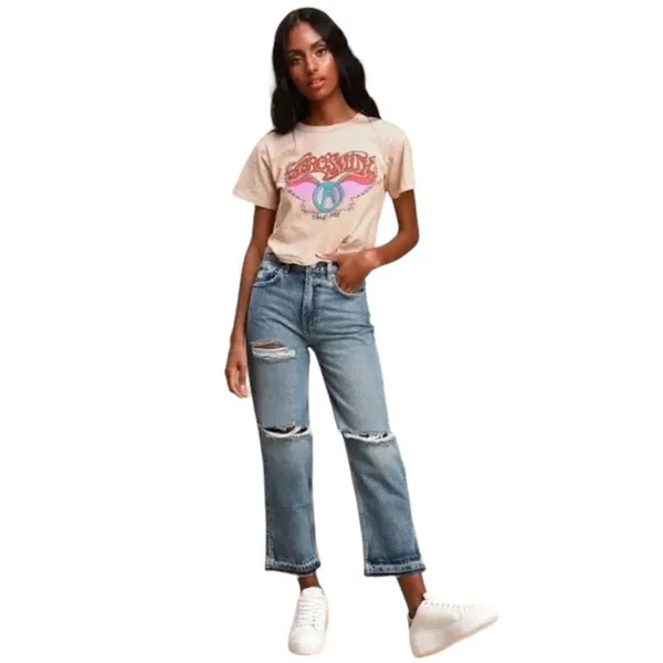 Free Free People High-Waist Lita Distressed Jeans NWT - Image 4