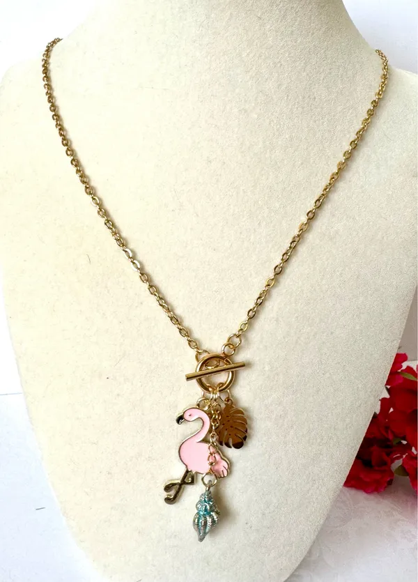 Pink Flamingo Necklace (222) 🦩 - Image 3