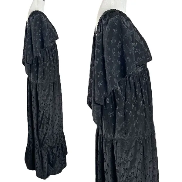 Free People Ethereal Witchy Fairy Cha Cha Maxi Dress Black Medium Bohemian Goth - Image 7