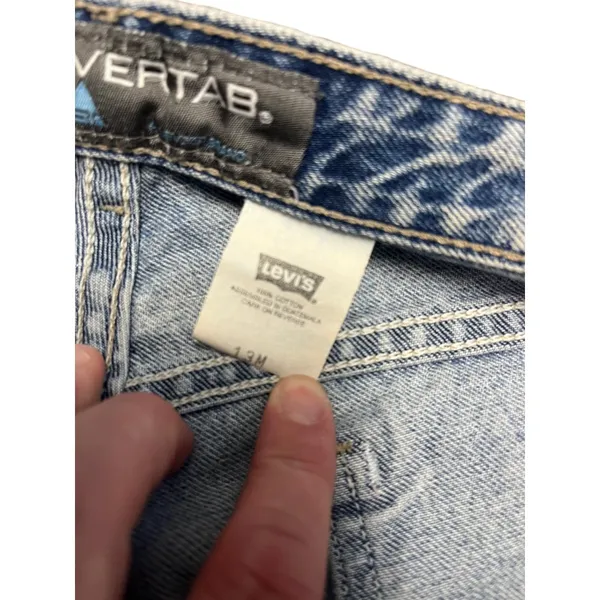 Vintage Levis Silvertab jeans 90s high rise fit and flare light wash size 32 - Image 8