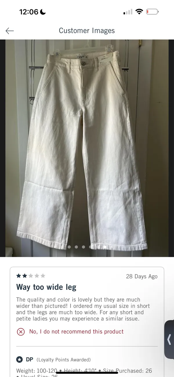 A&F Cream wide leg jeans - Image 2