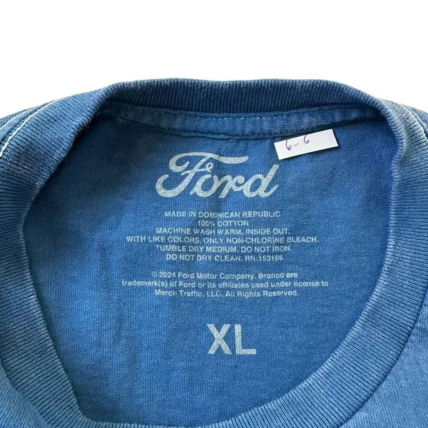 Ford Blue Graphic Printed Crop T-shirt Women Size XL | 6-6 - Image 3