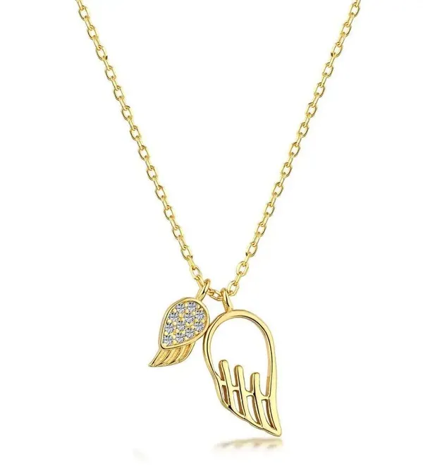 Boutique 14k gold plated sterling silver angel wings necklace - Image 4