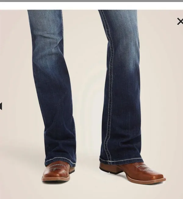 Ariat Blue Flare Wide Leg Jeans with Vintage Appeal - Image 4