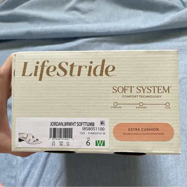 Life Stride Jordan Strappy Sandals Size 6W Wide Width White - Image 7