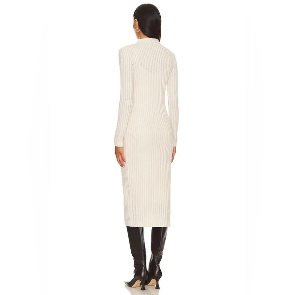 Steve Madden Maya Elegant Cream Long Sleeve Dress - Image 14