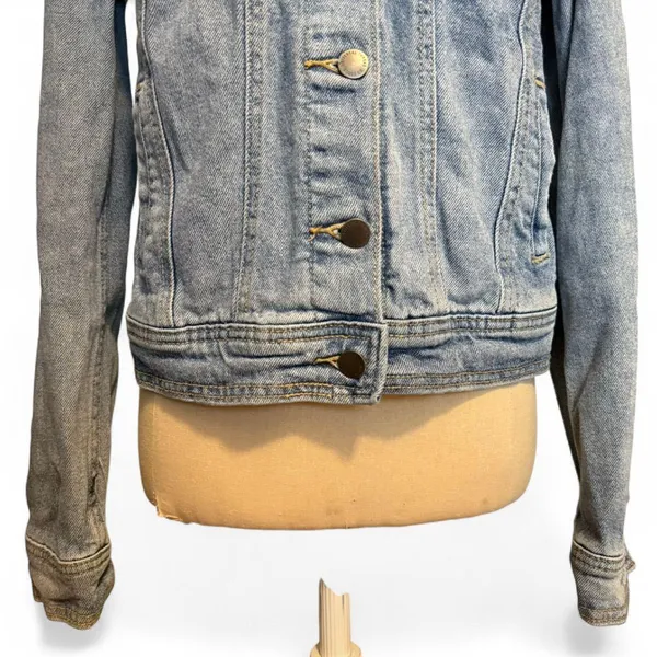Women's Denim Jacket Blue Size S Casual Long Sleeve - Image 4