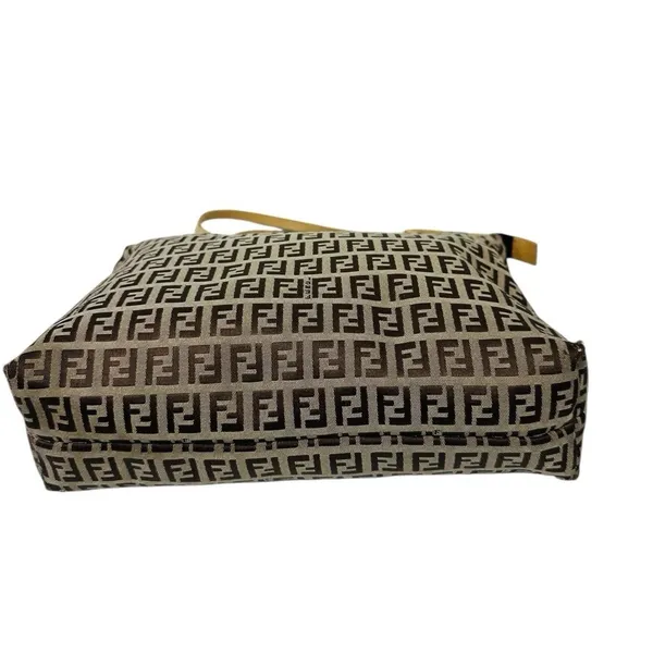 FENDI Zucca Tote‎ Bag Brown Beige Canvas Leather Read Pre-owned - Image 11