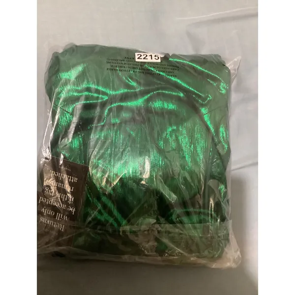 Pomander Place Green Metallic Pleated Ruffle Maxi Dress B1680 Small NWT - Image 11