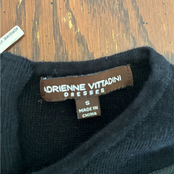 Adrienne Vittadini Black Short Sleeve Zipper Detail Dress Size Small - Image 3