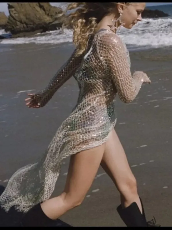 For Love & Lemons Fawn sheer fishnet midi dress NWT - Image 4